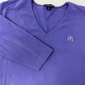 VTG Blue Generation‎ Women’s XL Purple V-Neck 3/4 Sleeve Managers Top